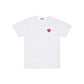 COMME DES GARÇONS PLAY - TEE SHIRT MANCHES COURTES BLANC COEUR ROUGE PIXEL MIXTE - OUT OF COLLECTION : Grandes marques à prix discount, ventes privées H24 7/7 ! 