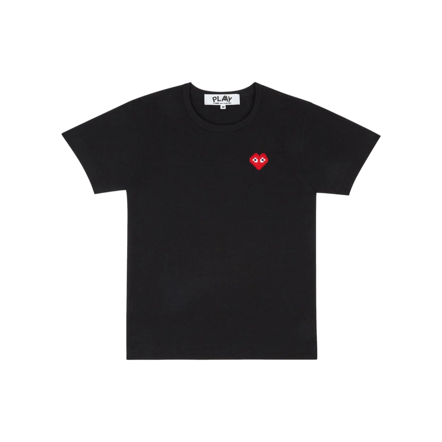 COMME DES GARÇONS  PLAY - TEE SHIRT MANCHES COURTES NOIR COEUR ROUGE PIXEL MIXTE - OUT OF COLLECTION : Grandes marques à prix discount, ventes privées H24 7/7 ! 