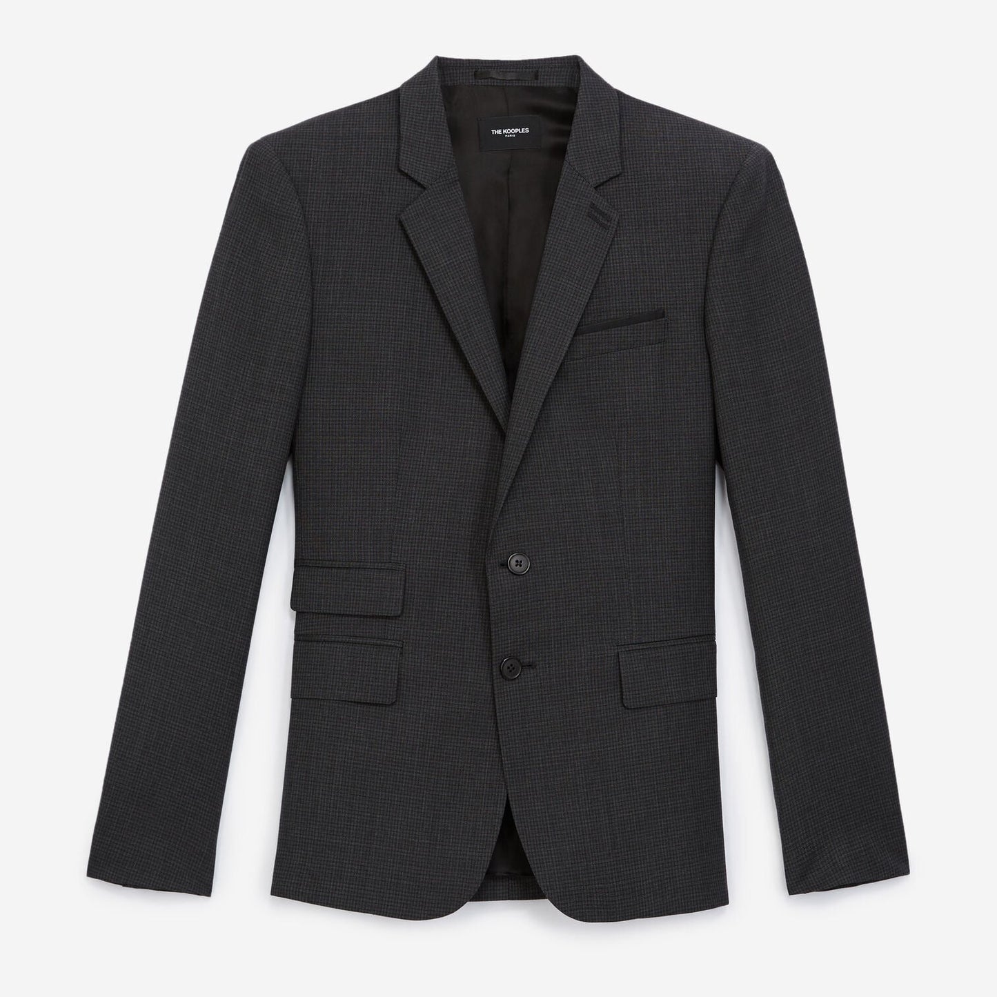The Kooples Collection - Veste laine grise mico-carreaux slim