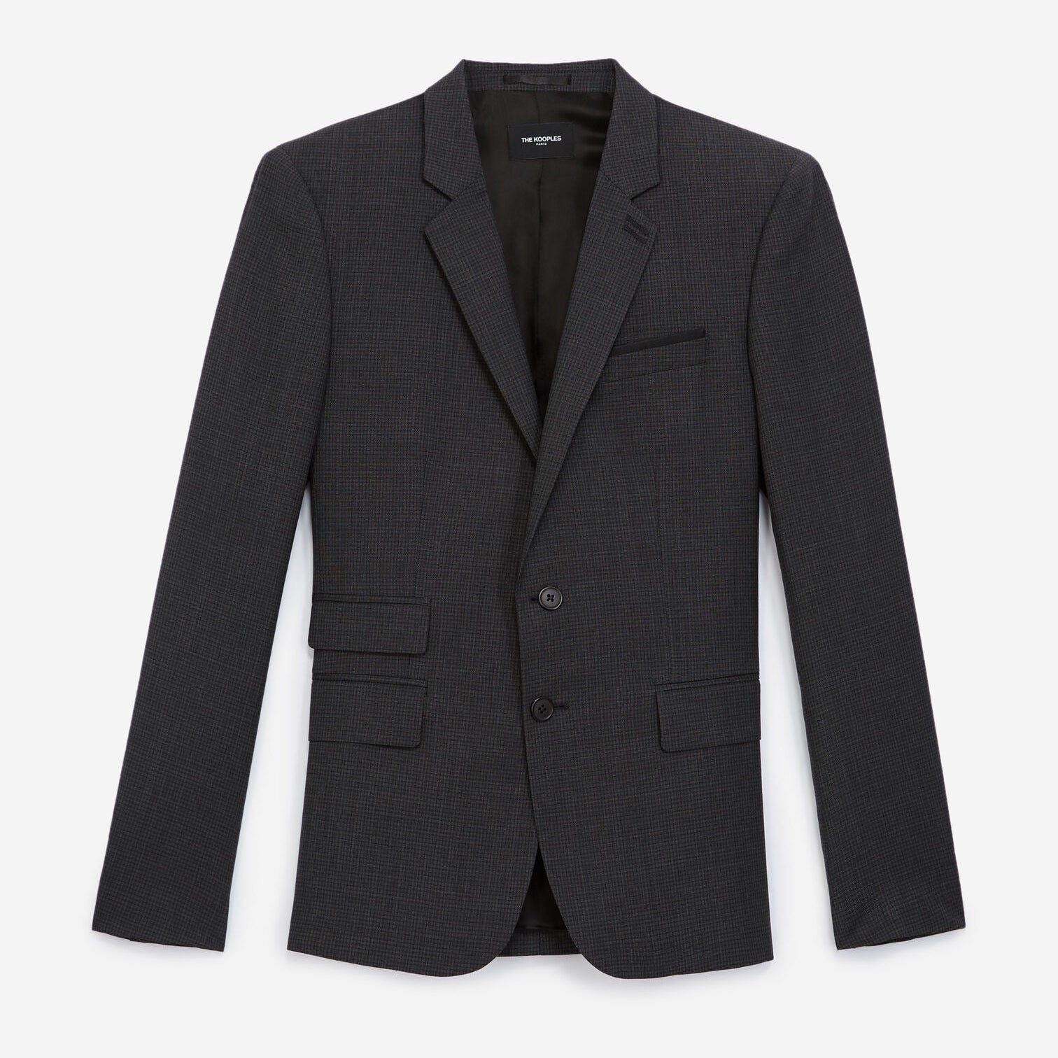 The Kooples Collection - Veste laine grise mico-carreaux slim
