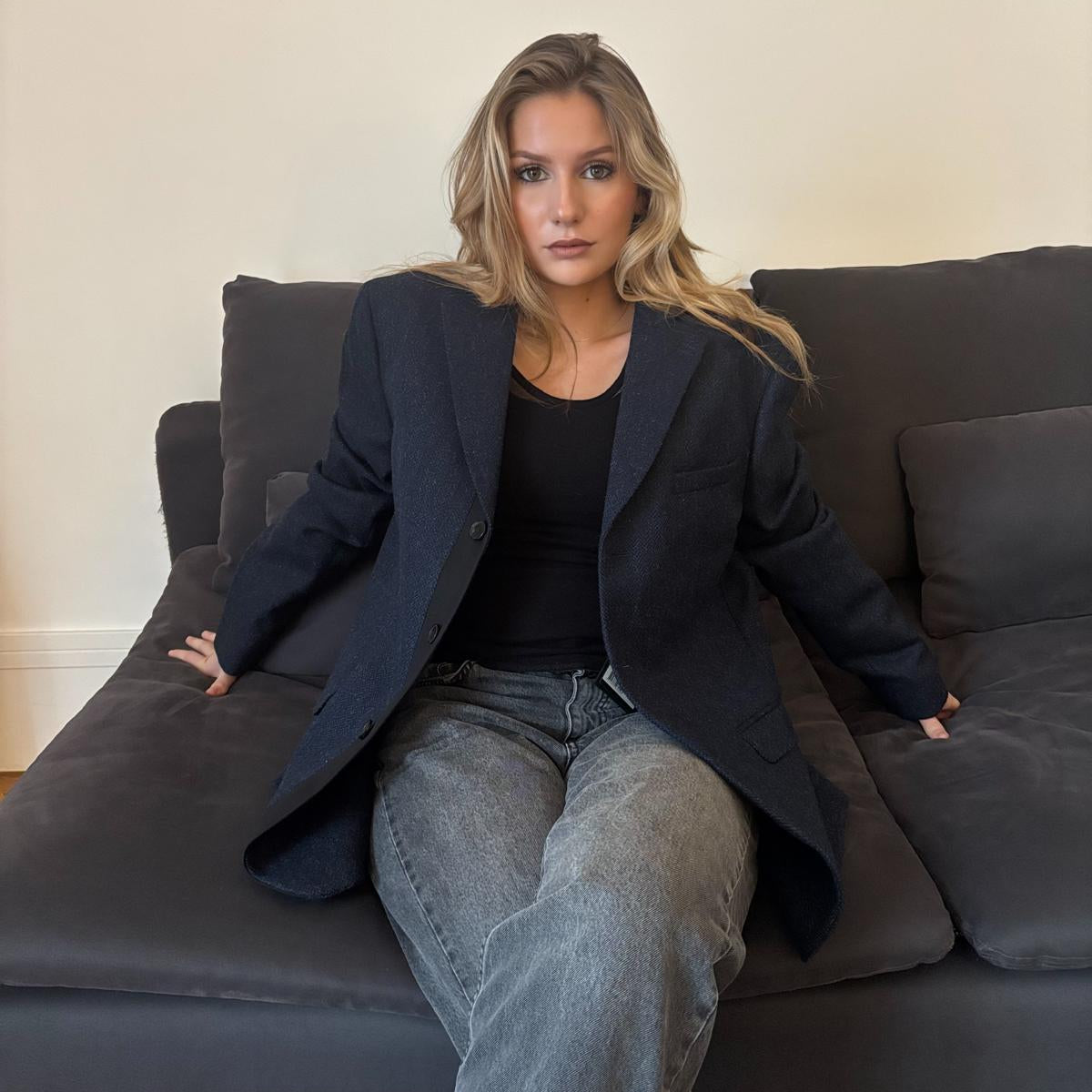 The kooples Collection - Veste en laine à motif bleue