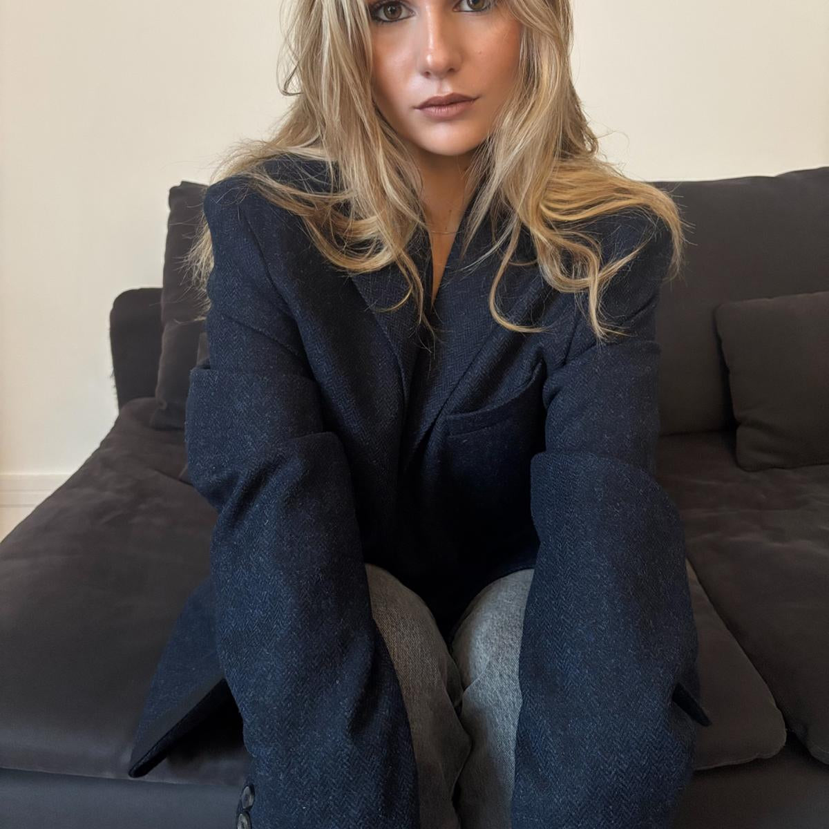 The kooples Collection - Veste en laine à motif bleue