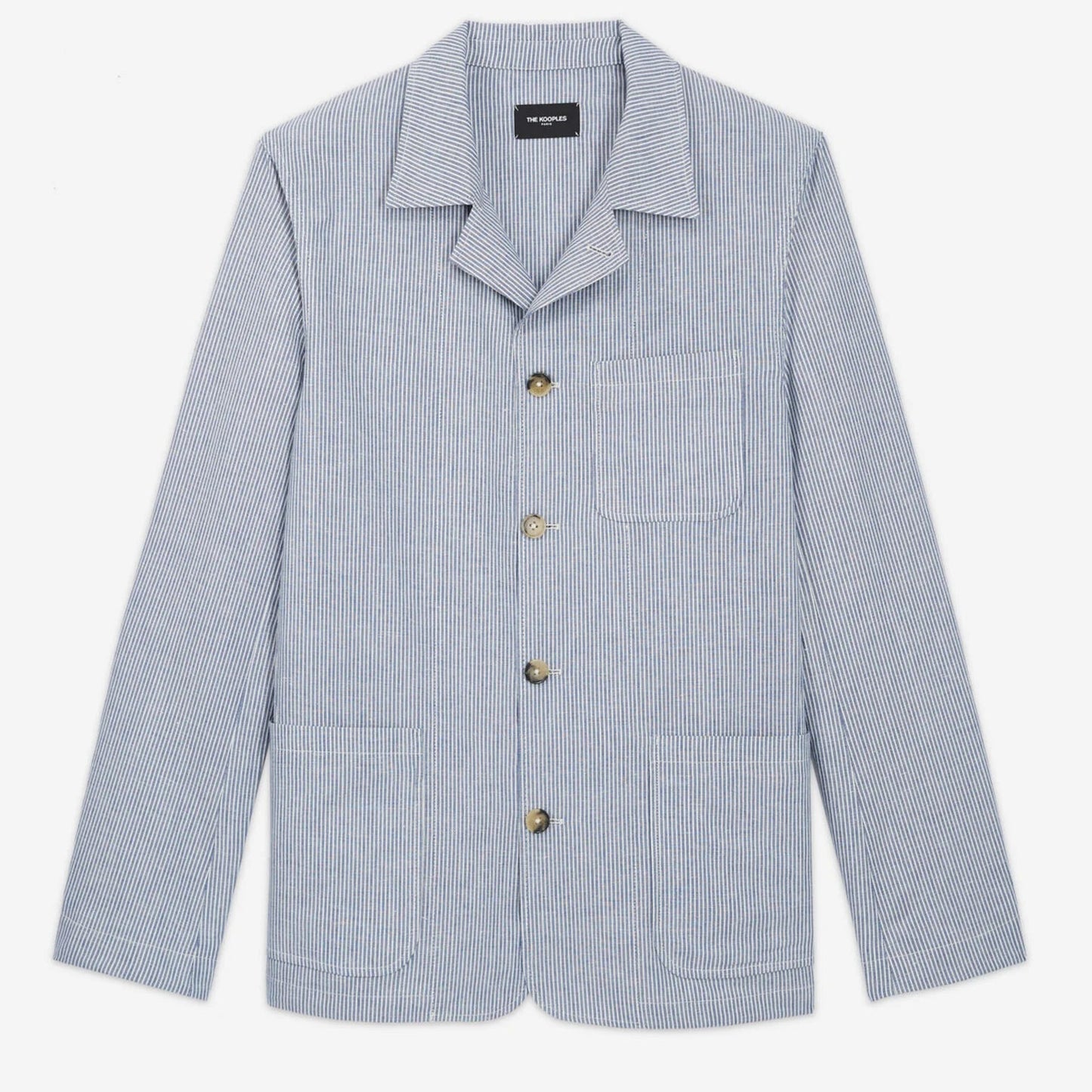 The kooples Collection - Veste habillée bleu à poches motif rayé