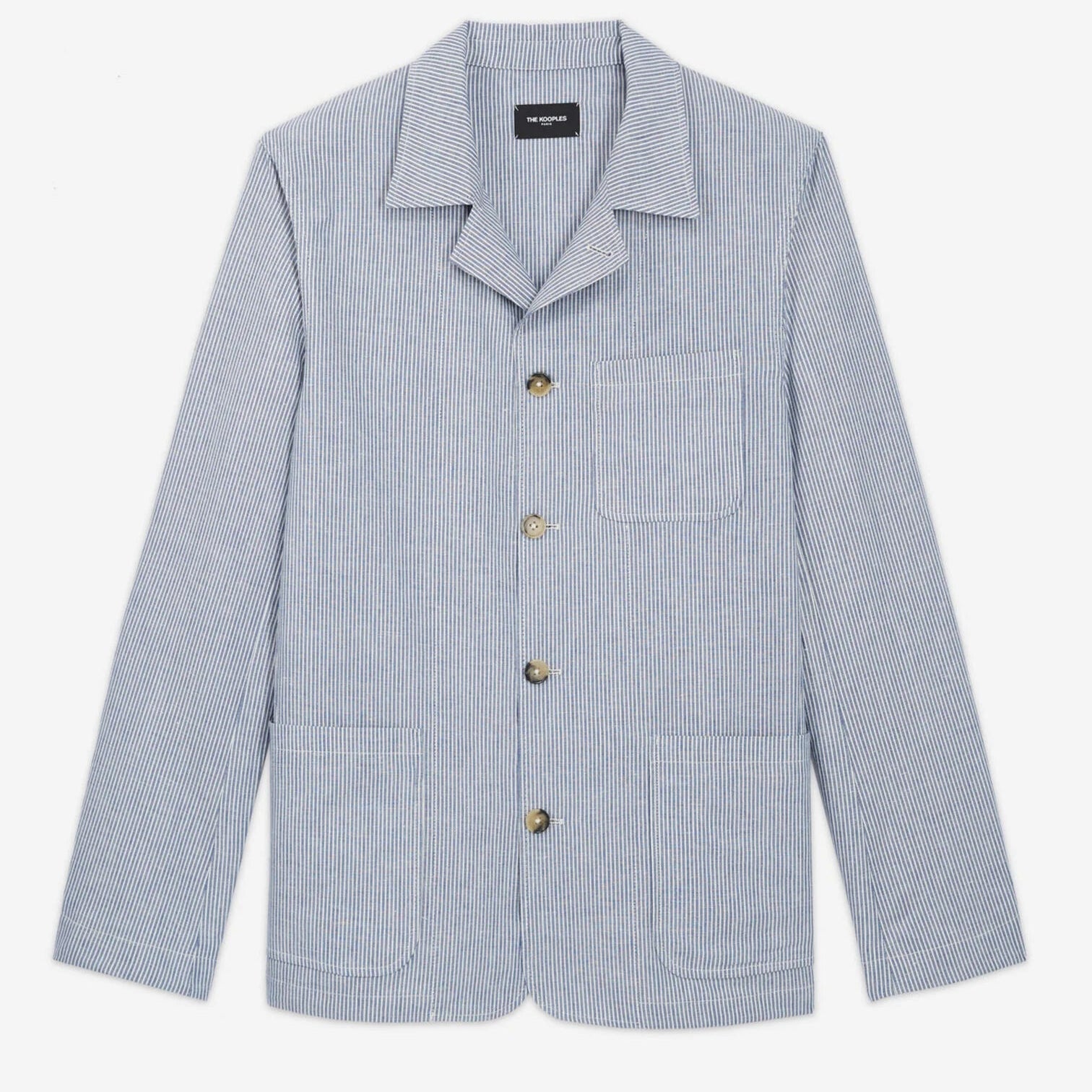 The kooples Collection - Veste habillée bleu à poches motif rayé