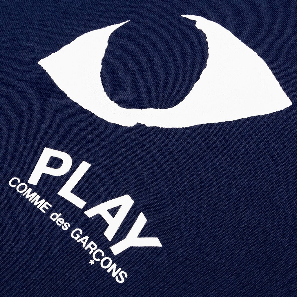 COMME DES GARÇONS PLAY - TEE SHIRT MANCHES COURTES MARINE EYES MIXTE - OUT OF COLLECTION : Grandes marques à prix discount, ventes privées H24 7/7 ! 